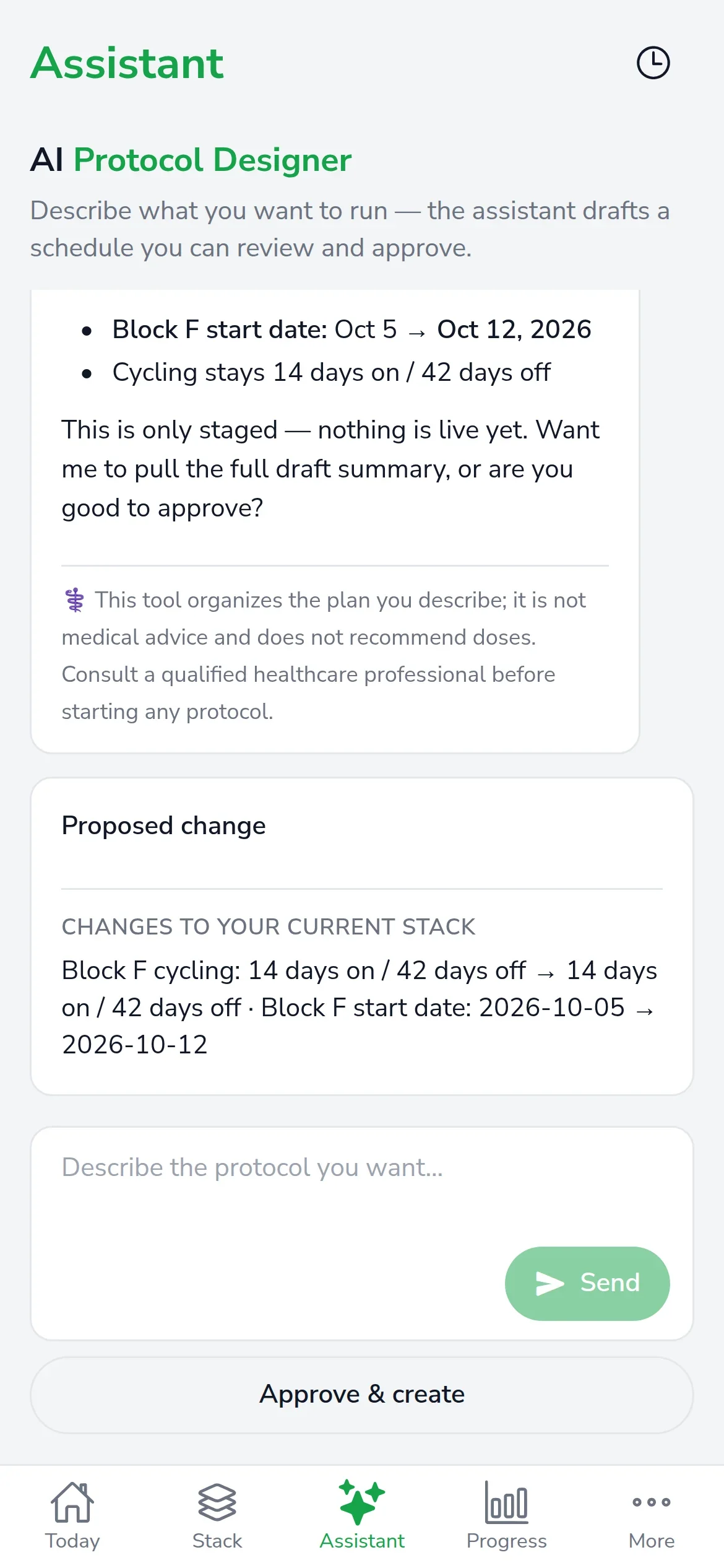 The assistant on a phone: proposed change waiting for approval